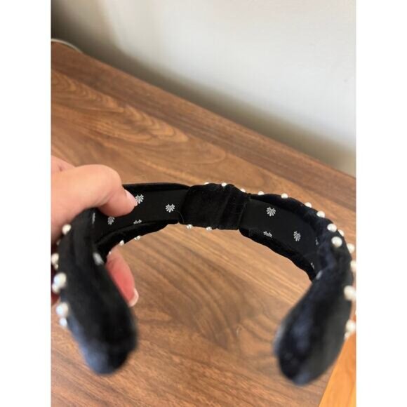 NEW Lele Sadoughi Imitation Pearl Headband Women's Black One Size - Picture 5 of 6